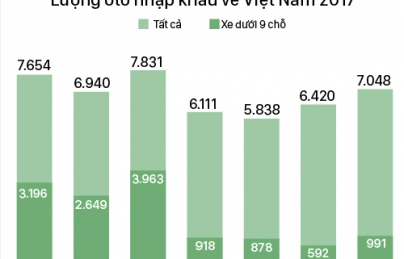 Ôtô nhập khẩu vào Việt Nam tăng nhanh cuối 2017